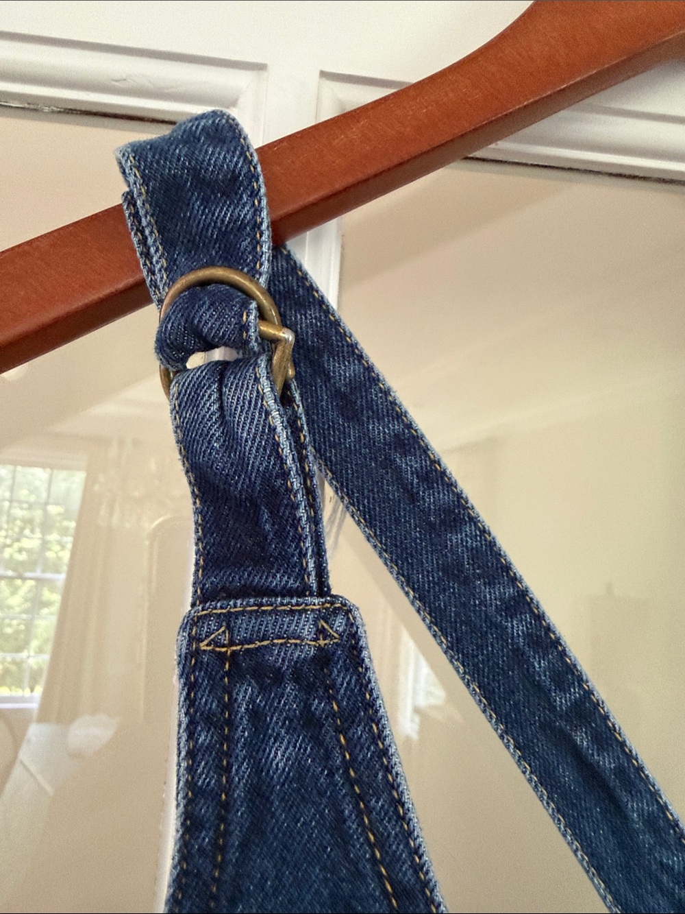 Rare Vintage Lee Denim Overalls Jumpsuit Button Front Medium Wash Indigo 80s 90s - Picture 6 of 14